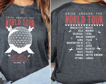 Epcot World Tour Shirt, Drink Around The World Tour Tee, Disney Group Trip Shirt, Epcot Disney World Shirt, Epcot Drink Around the World Tee