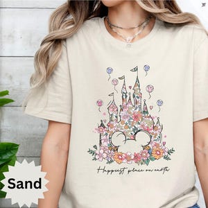 Happiest Place on Earth Shirt, Magic Kingdom Shirt, Disney Castle Floral Tees, Magical World Shirt, Magical Kingdom, Disney Castle World Tee