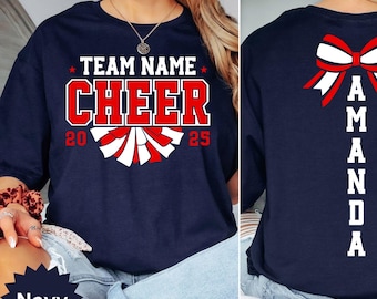 Custom Cheer Team Name Shirt, Personalized Cheerleader Gift, Cheer Mom with Name Shirt, Custom Cheer Name Shirts, Custom Cheer Mascot Tee