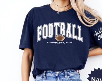 Custom Football Mom Shirt, Personalized Football Mom Shirt, Customized Football Mom Gift Tee, Football Mama Shirt, Football Mom Gift Shirt