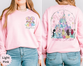 Custom Disney Princess Castle Two Sided Sweatshirt, Disneyland Castle Best Friends Tee, WDW Girls Trip Shirts, Disney World Vacation Shirt