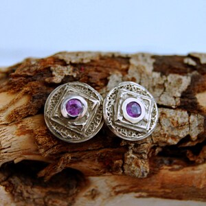 Yori Handmade Lilac Scapolite Stud Earrings image 5
