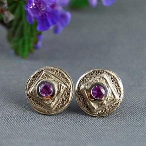 Yori Handmade Lilac Scapolite Stud Earrings image 1