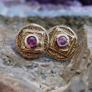 Yori Handmade Lilac Scapolite Stud Earrings image 4