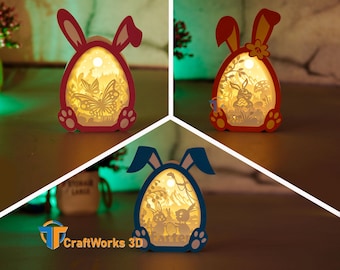 Easter Egg Shadow Box SVG, 3D Paper Lantern (Pack of 3)