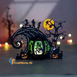 Gothic Spiral Hill Lantern Template – DIY Halloween Papercraft | PDF SVG Studio Files