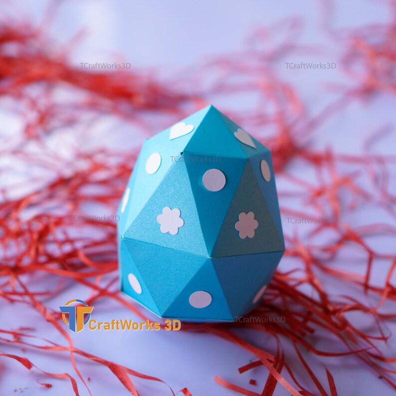 Easter Chick Papercraft SVG Template – DIY Low Poly 3D Chick With Eggs ...
