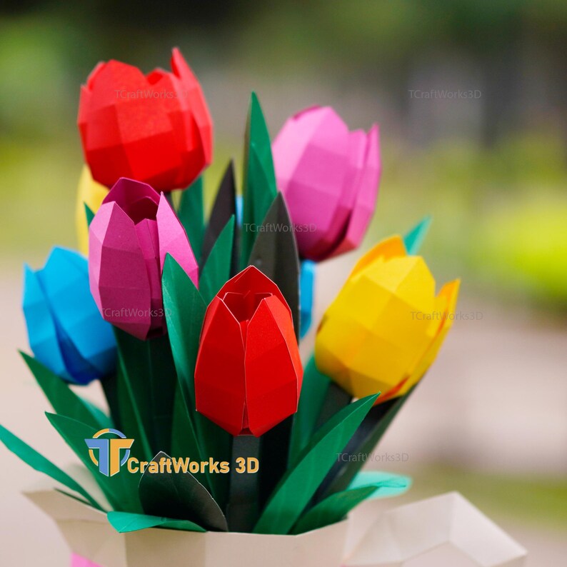 Paper Craftworks Flower Pitcher Papercraft SVG Bundle – Pack of 4, 3D Paper Vase ...
