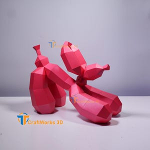 Ballon Hund 3D Papiervorlage – PDF für Drucker, SVG für Cricut & Silhouette, DIY Geschenk, Innendeko