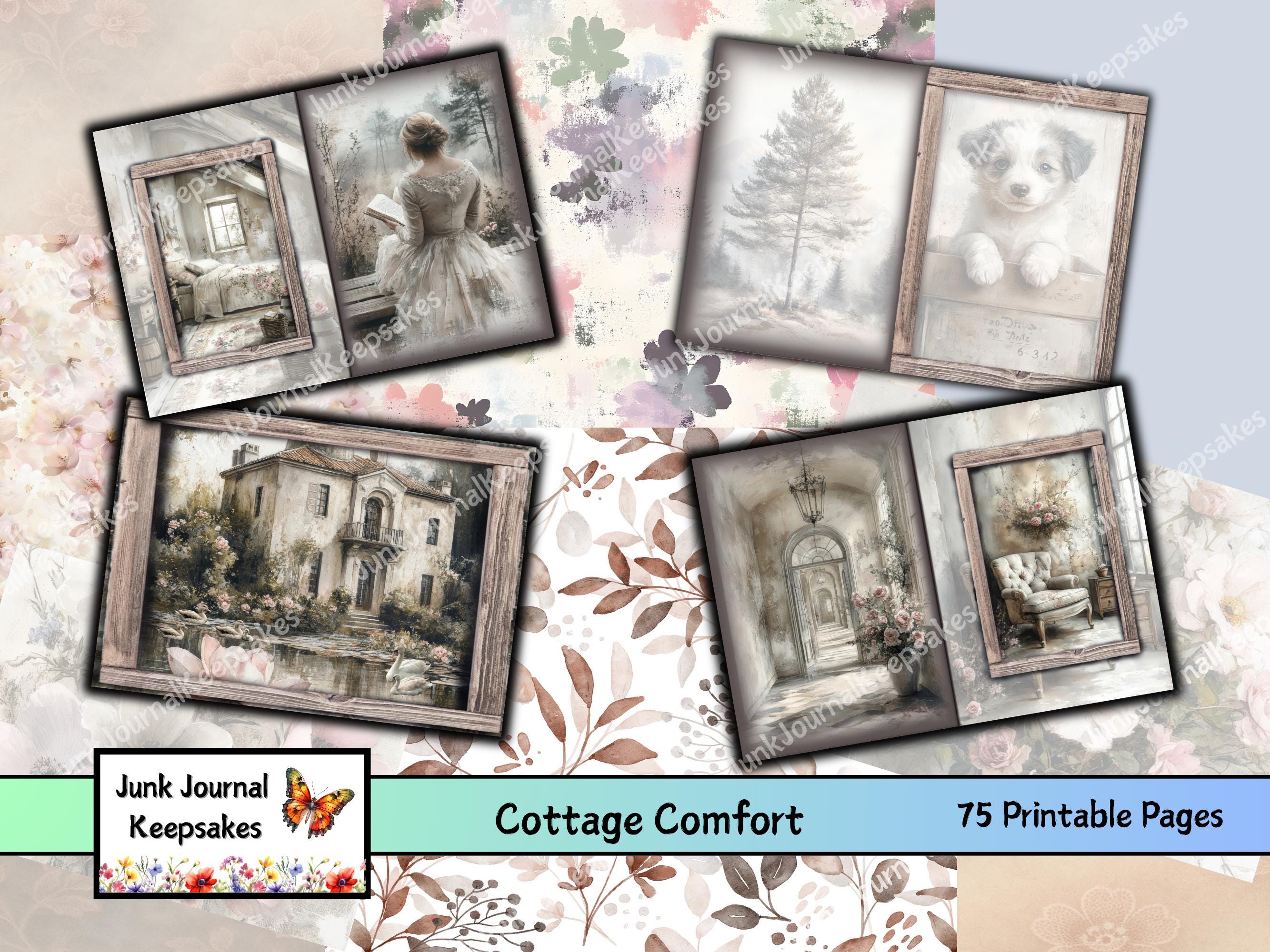 Country Cottage, Instant Digital Download, Junk Journal Kit, Ephemera, Scrapbooking, Card Making, Pastel