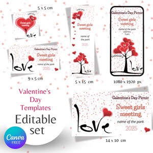 conjunto editável no Canva, convite para o dia dos namorados, conjunto editável no Canva, conjunto editável para o dia dos namorados, cartões românticos para editar