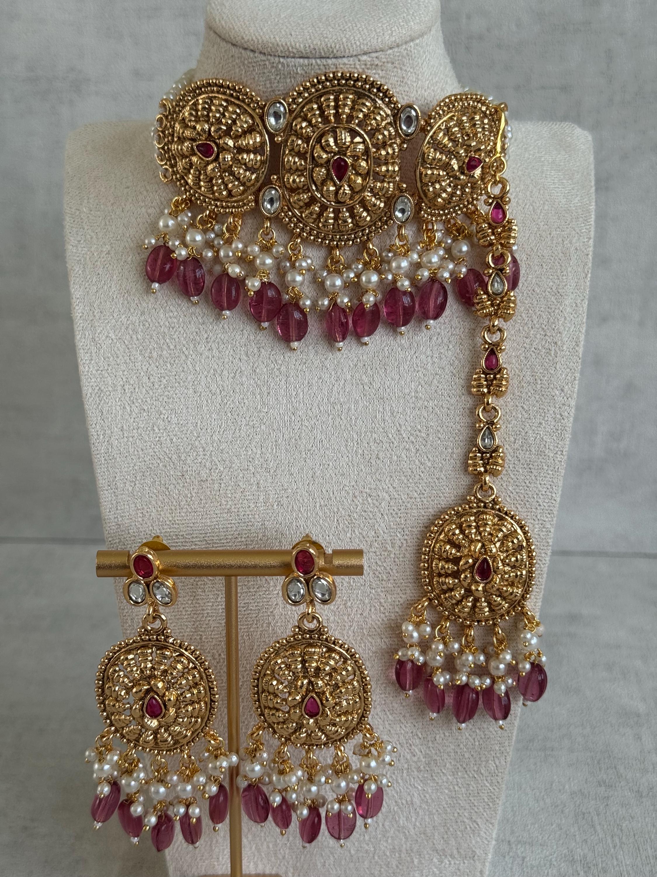 Ayura Designs Tanveer アイボリーゴールド インドジュエリーセット
