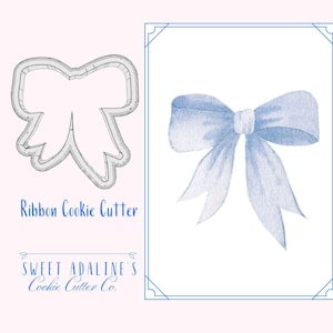 Ribbon Cookie Cutter – Elegant Bow Design for Baby Showers, Weddings, & Parties – 3 Sizes – Perfect for Cookies -Custom 3D Printed