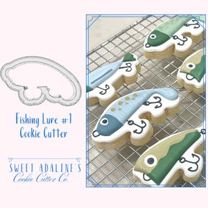 Fishing Lure #1 Cookie Cutter – Perfect for Father&#39;s Day, Fishing Trips & Lake Days – Custom Color - 3D Printed - Sturdy for Thick Dough