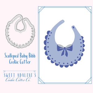 Emporte-pièce festonné pour bavoir pour bébé - Adorable design pour une baby shower, une fête d&#39;anniversaire d&#39;enfants, une révélation de genre - Impression 3D personnalisée - 3 tailles