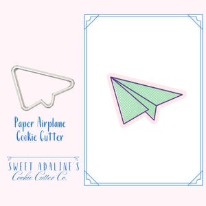 Paper Airplane Cookie Cutter — 3D Printed Fondant Cutter for Travel, School, Teacher Appreciation, Graduation, Pilot, Adventure Cookies
