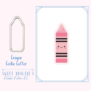 Crayon Cookie Cutter – School and Craft Supplies Cookie – Back to School Baking Tool – Teacher Appreciation Classroom Party Favor
