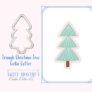 Cortador de galletas triangular de árbol de Navidad – Cortador de galletas de árbol moderno – Cortador de galletas navideño impreso en 3D – Repostería navideña – Sweet Adaline’s