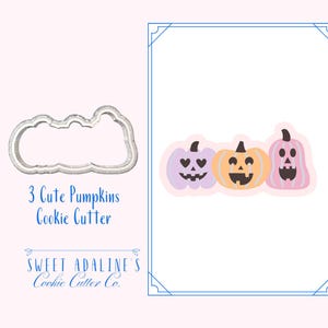 Cute Pumpkins Cookie Cutter for Halloween — Available in 3 Sizes — Cookie Cutters for Halloween Baking & Decorating - 3 Pumpkins
