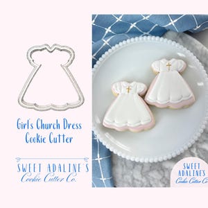 Girl&#39;s Church Dress Cookie Cutter: Baptism, Communion, Confirmation