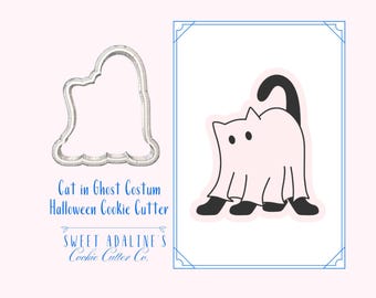 Cat Ghost Costume Cookie Cutter: Halloween Baking, 3 Sizes