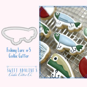 Fishing Lure #5 Cookie Cutter – Perfect for Father&#39;s Day, Fishing Trips & Lake Days – Custom Color - 3D Printed - Sturdy for Thick Dough