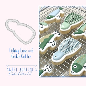 Fishing Lure #6 Cookie Cutter –Perfect for Father&#39;s Day, Fishing Trips & Lake Days –Custom Color -3D Printed - Sturdy Cutter for Thick Dough