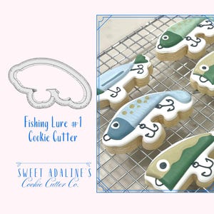 Fishing Lure #1 Cookie Cutter – Perfect for Father&#39;s Day, Fishing Trips & Lake Days – Custom Color - 3D Printed - Sturdy for Thick Dough