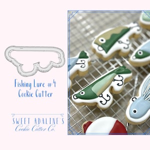 Fishing Lure #4 Cookie Cutter – Perfect for Father&#39;s Day, Fishing Trips & Lake Days – Custom Color - 3D Printed - Sturdy for Thick Dough