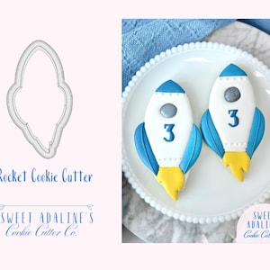 Rocket Cookie Cutter – Space Theme Birthday Party Favor – Outer Space Galaxy Baking Tool – Rocket Ship Decorated Cookie for Space Lovers