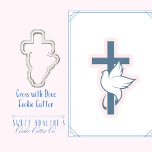 Cross with Dove Cookie Cutter: Religious Baking for Baptism, Communion