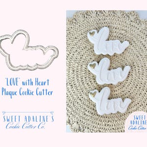 LOVE Heart Plaque Cookie Cutter: Wedding & Valentine&#39;s Day Baking