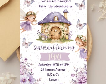 Fairy Tale Birthday Invitation - Editable & Printable - Magical Fairy Party Invite