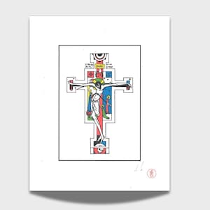 Cross of the Afflicted | signed print by Andrew de Sa | Sacred Art, Liturgical Art, Catholic Art, Western Iconography, Crucifixion
