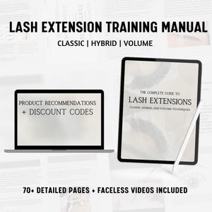 Lash Extension Manual | Lash Training Manual | Customizable Lash Training Manual | Classic and Volume Lash Extension Training Manual