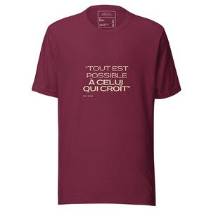 Camiseta cristiana unisex con versículo bíblico del Evangelio de Marcos - Ropa de fe, Jesús - Marca "Lleva la Palabra" de Dios