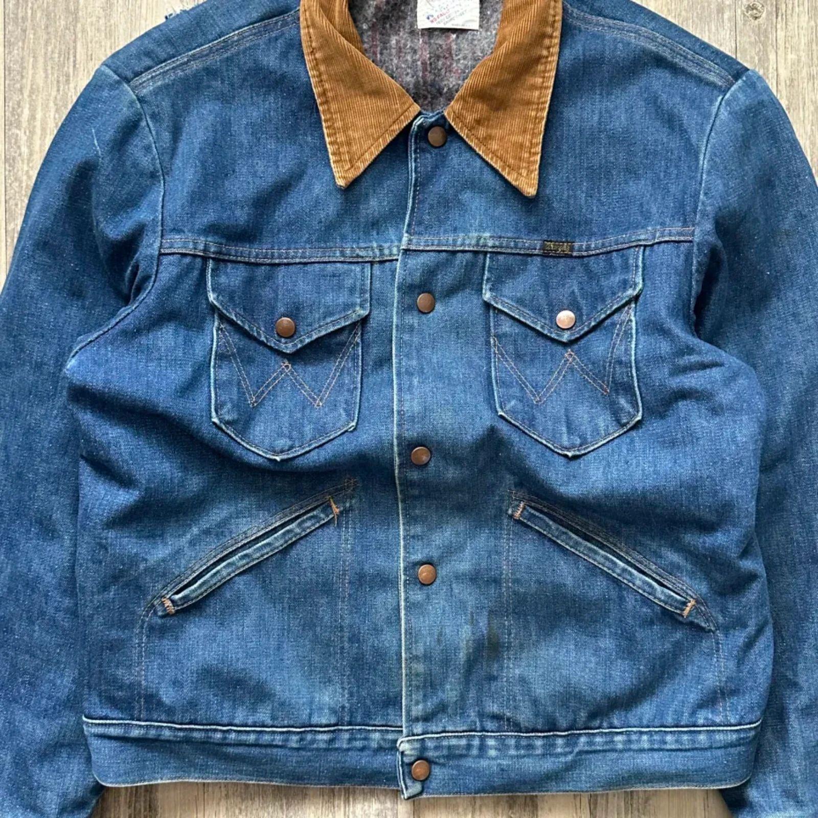 Vintage 70s Wrangler Blanket Lined No Fault Denim Jacket