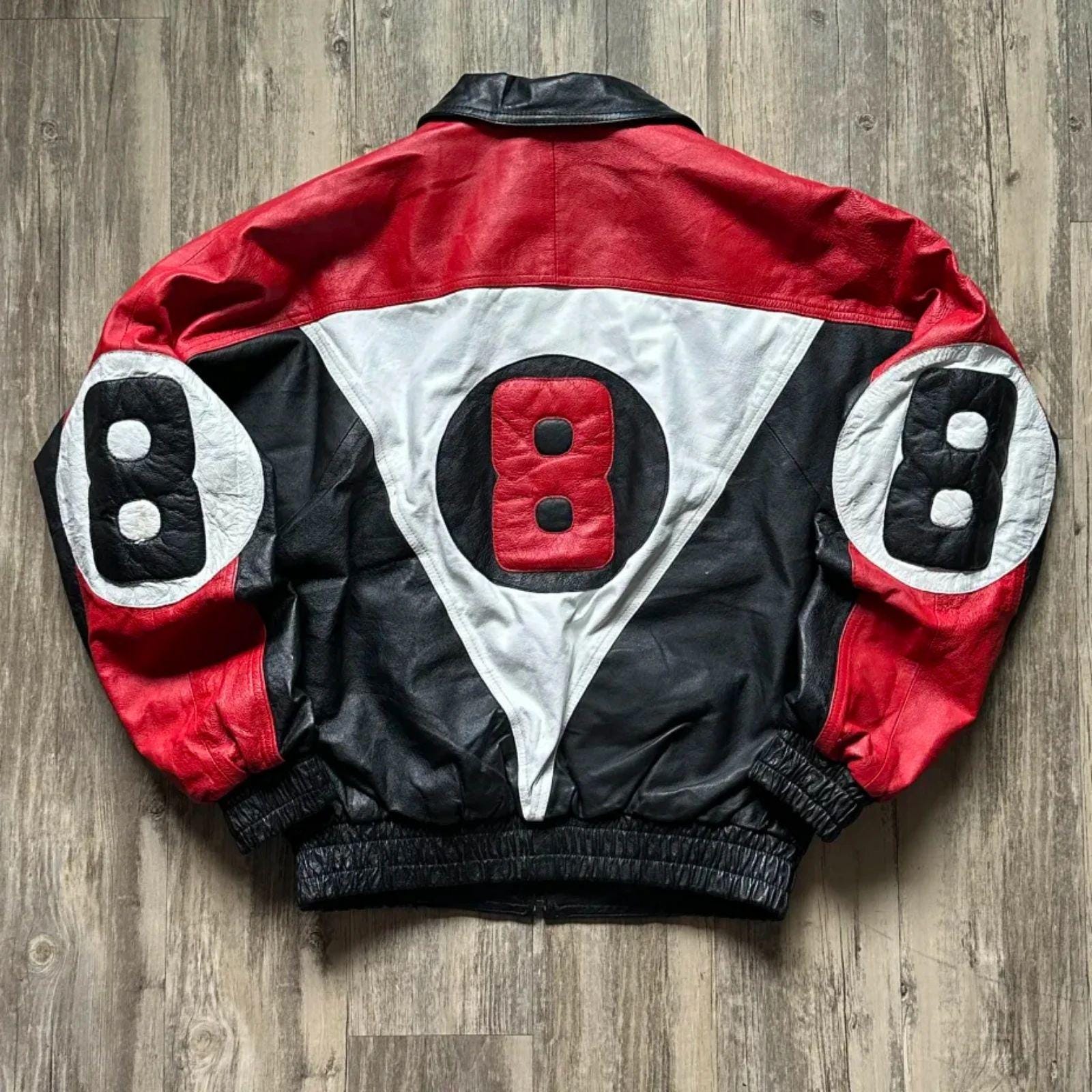 グランド牧場 セレクトセール Vintage 90s Hip Rap NYC Medium Size Jacket Leather Ball 8 ジャケット・アウター