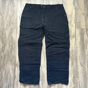 Carhartt Double Knee Black 36x32 - Etsy