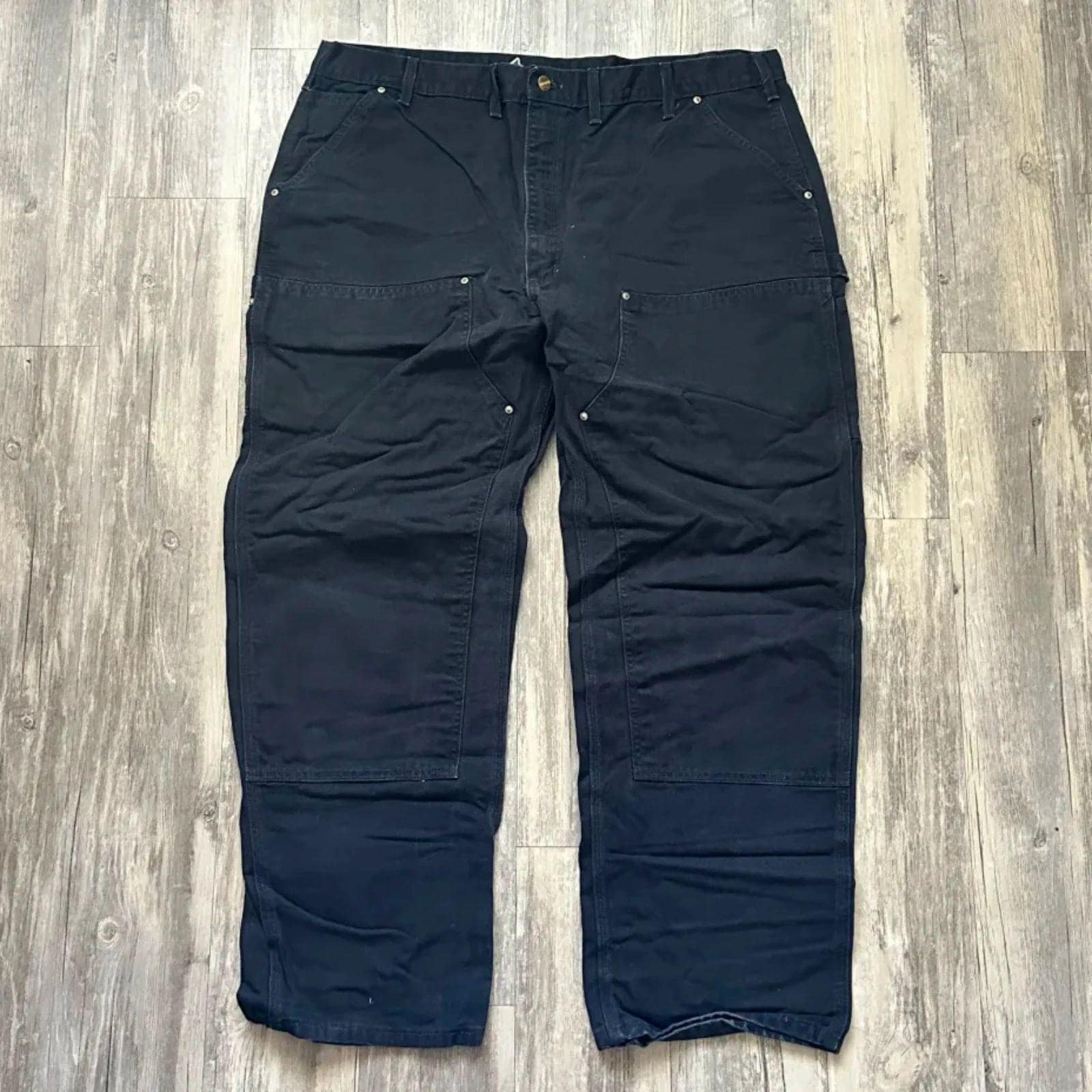 Carhartt Double Knee Pants 36×32 黒 Carhartt WIP Double Knee Pant | Black (rinsed) – Page Double