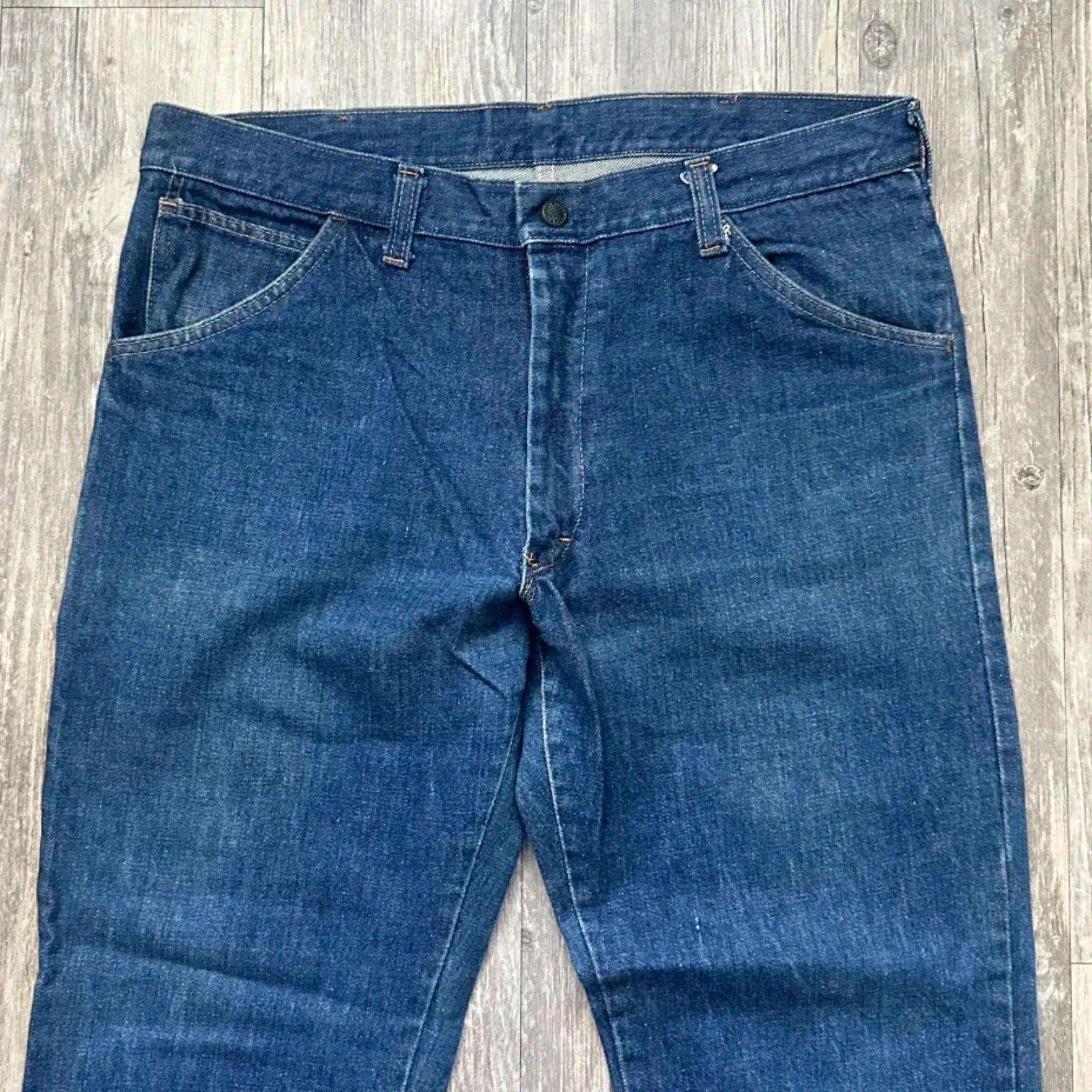 Vintage 70s Flared Denim Jeans Size 34X30 Scovill Zipper - Etsy
