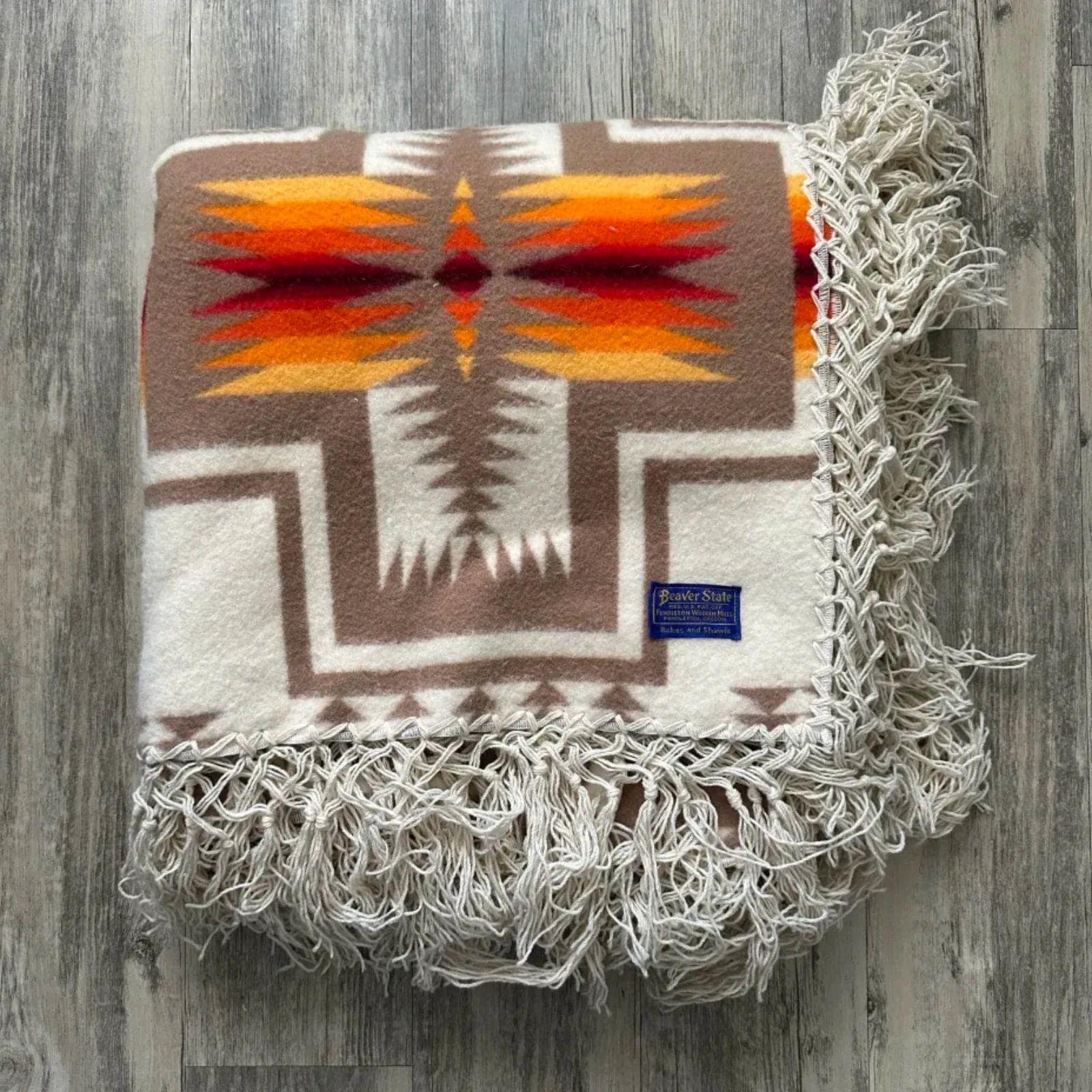 Pendleton beaver state ウールブランケット Pendleton Beaver State SIOUX STAR Wool Blanket Red Green