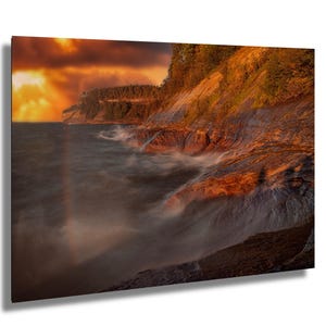 Cliffs of Firelight, Lake Superior, Upper Peninsula, Michigan, Sunset