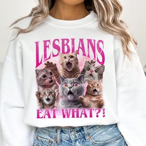 Lesbians eat what PNG, Funny Saying PNG, Digital Download, LGBT Cat