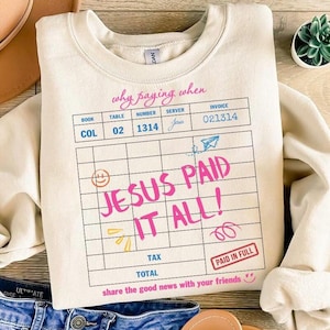 Jesús lo pagó todo PNG, cheque de invitado PNG, diseño cristiano de Jesús, descarga digital