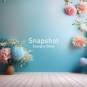 Digital Backdrop, Spring Studio Background, Indoor Flowers Photography, Birthday, Maternity, Newborn/Baby Photoshoot, Graduation