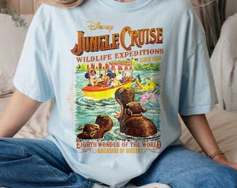 Vintage Disney Jungle Cruise Ride comfort kleuren shirt, Magic Kingdom shirt, Mickey en Friend shirt, Disney trip shirt, WDW Disney Vacation