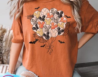 Vintage Mickey Halloween Balloon Shirt, Spooky Disney Trip Tee, Cute Mickey Minnie Matching Halloween Shirt, Disney Fall Shirt
