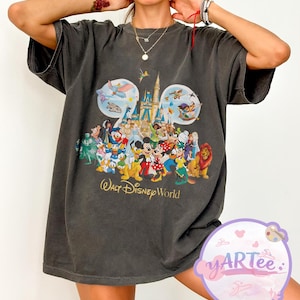Vintage Walt Disney World Storybook T-shirt, Disney World Est 1971 T-shirt, Retro Musse Pigg Skjorta med Silhuett, Komfortfärger Disney Topp bild 1