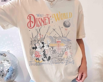 Vintage Disney World Shirt, Retro Mickey and Minnie Tee, The Happiest Place On Earth, Disney Vacation Outfit, Family Trip Disney Tee